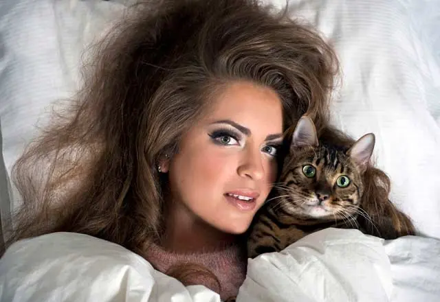 Jill Houser and her Bengal Cat