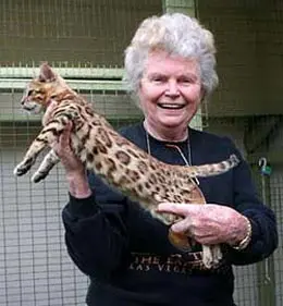 Jean (Sugden) Mill with Bengal Cat