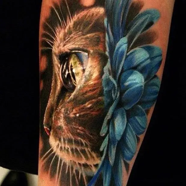 Cat Tattoo by Moni Marino Tattoo Artist