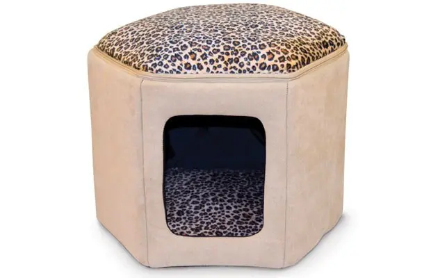 K&H Manufacturing Kitty Sleephouse Tan/Leopard
