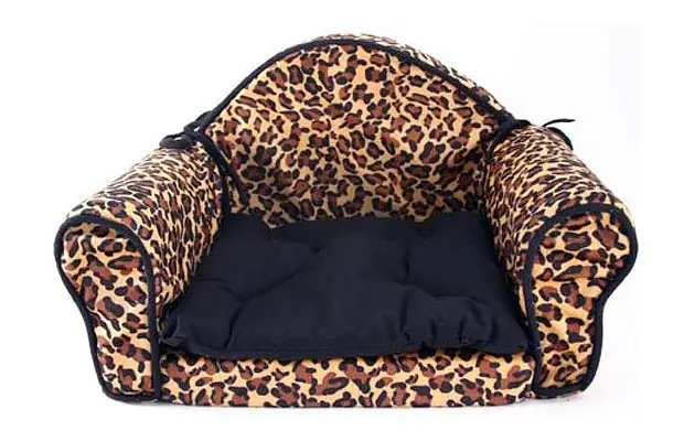 Leopard Print Pet Bed Pillow Cushion - Sofa/Couch