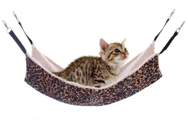Modern Pet Cat Hammock Leopard Print Hanging Bed