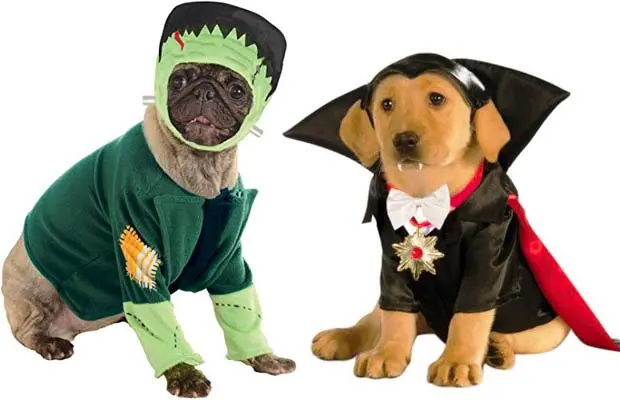 Dracula and Frankenstein Pet Costumes